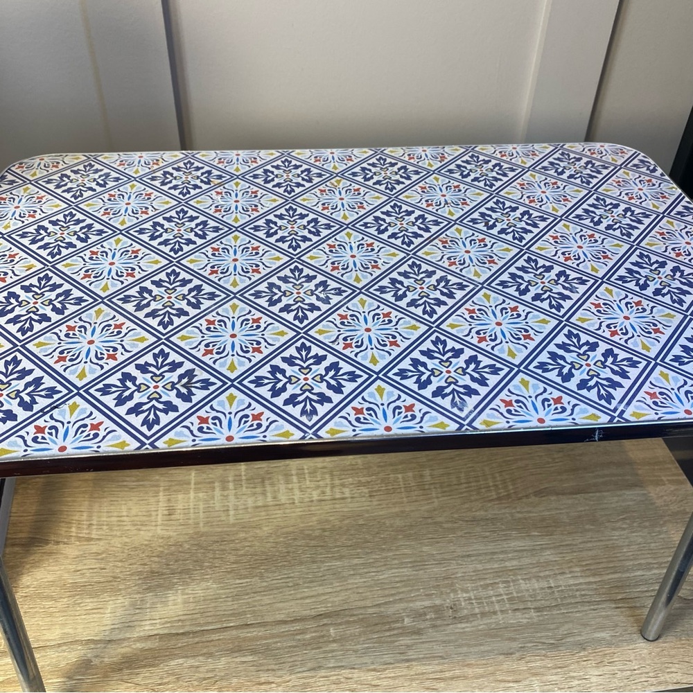 Vintage Colorful Mosaic patterns portable metal tray